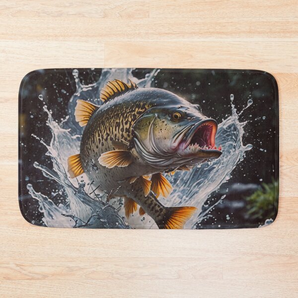Item preview, Leaping Bass Splash Wall Art designed and sold by BeautifulVirtues.
