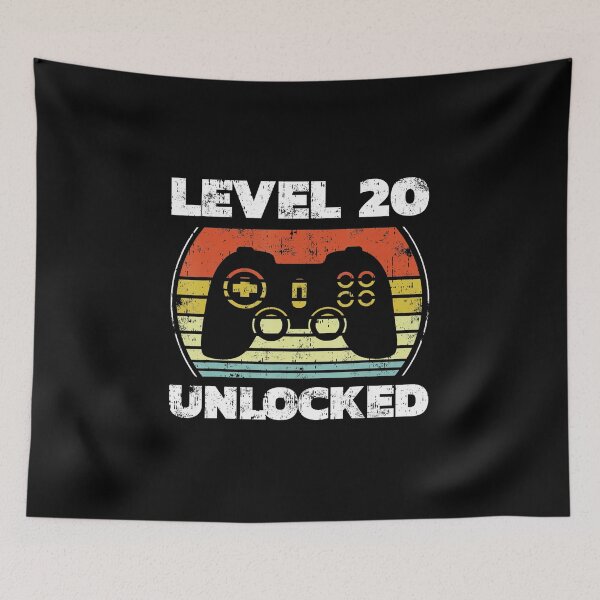 Item preview, Level 20 Unlocked Gamer Birthday Controller Retro Style designed and sold by FGTV2021.