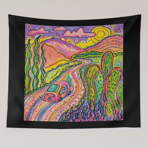 Item preview, Colorful Desert Road Trip Psychedelic Landscape designed and sold by Modaozushi216.