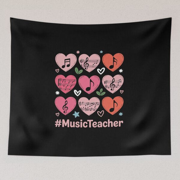 Item preview, Valentine's Day Music Teacher Musical Notes Hearts Musician designed and sold by BlassmausArt.