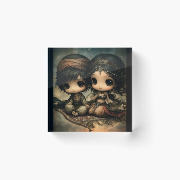 Item preview, Grimm Chibi Magic Carpet Ride – Arabian Nights Sky Fantasy Gothic Art designed and sold by InkAndGloom.