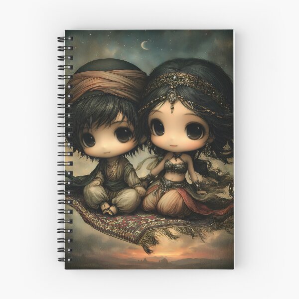 Item preview, Grimm Chibi Magic Carpet Ride – Arabian Nights Sky Fantasy Gothic Art designed and sold by InkAndGloom.