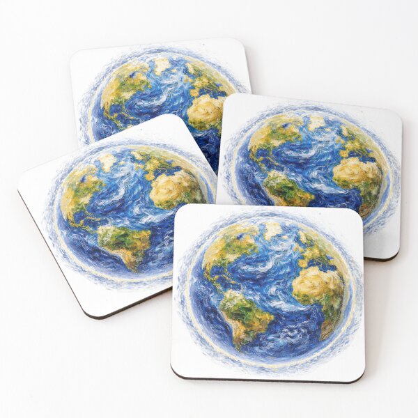 Item preview, Artistic Earth design in expressive brushstroke style with vibrant colors and rich texture designed and sold by TialCorner.