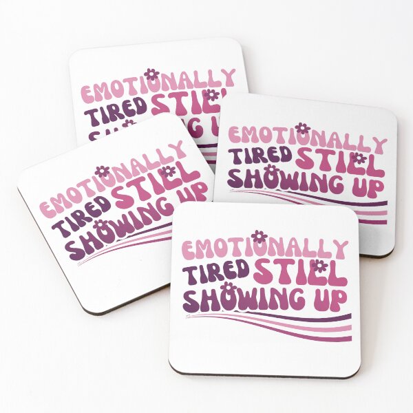 Item preview, Emotionally Tired Still Showing Up - Burnout Retro Floral Design designed and sold by LAJdesigns.