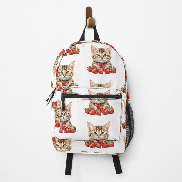 Item preview, Watercolor Cat with Strawberries designed and sold by silviaol.