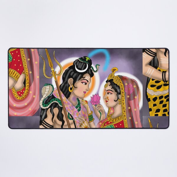 Item preview, Shiva Parvati Artwork – Divine Hindu Couple Spiritual Illustration designed and sold by Harshit_Digital_Arts.