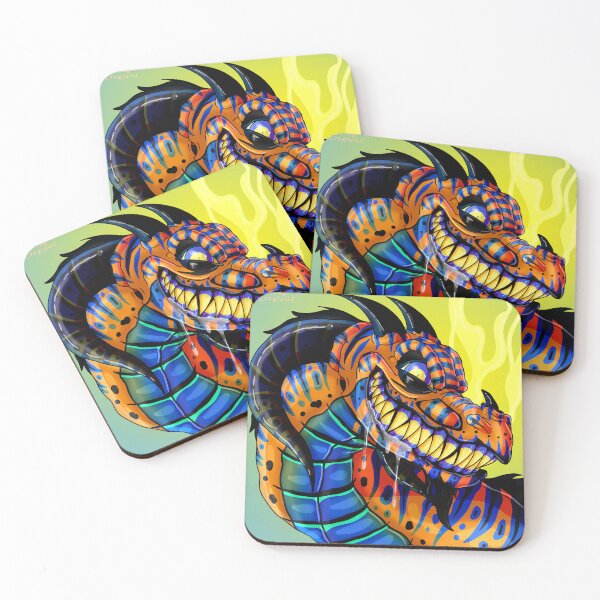 Item preview, Colorful Cool Orange Blue Dragon that Smiles  designed and sold by ShopSpectacular.