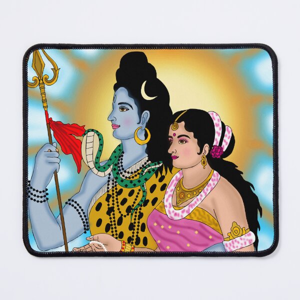 Item preview, Mahadev Parvati Art Design – Hindu Divine Love and Power Illustration designed and sold by Harshit_Digital_Arts.