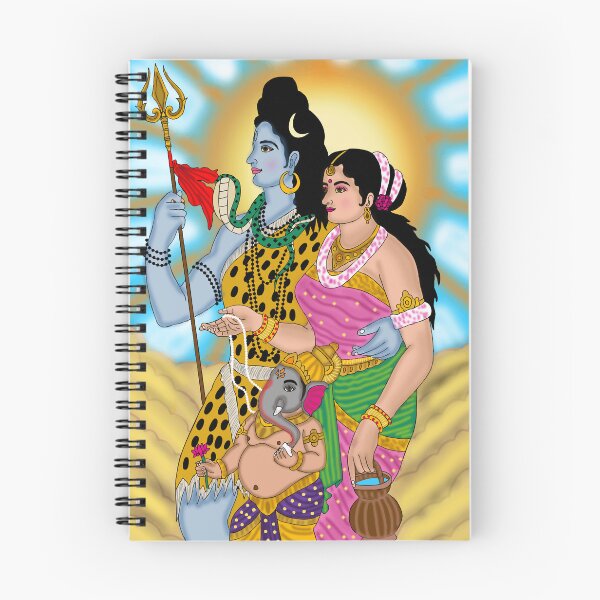 Item preview, Mahadev Parvati Art Design – Hindu Divine Love and Power Illustration designed and sold by Harshit_Digital_Arts.