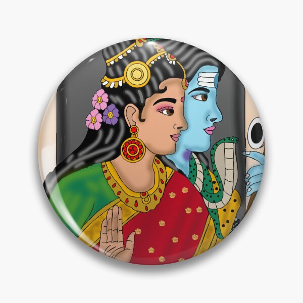 Item preview, Shiva Shakti Sacred Artwork – Hindu Mythological Couple Illustration designed and sold by Harshit_Digital_Arts.