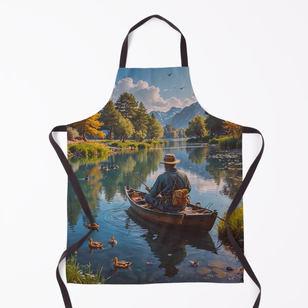 Item preview, Peaceful Fisherman Lake Wall Art designed and sold by BeautifulVirtues.