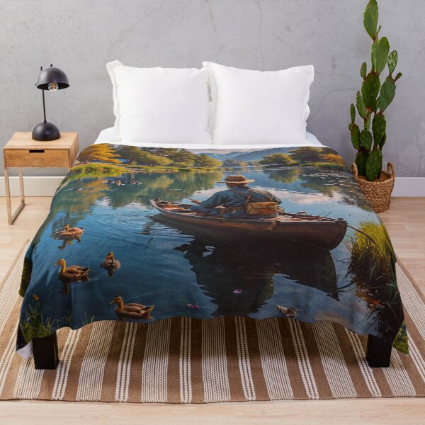 Item preview, Peaceful Fisherman Lake Wall Art designed and sold by BeautifulVirtues.