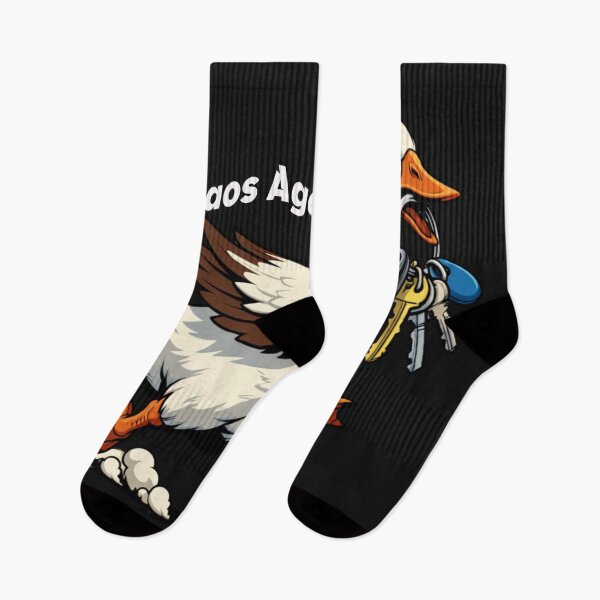 Item preview, Disruptive Goose Running with Keys Cartoon designed and sold by Tsugraf Designs.