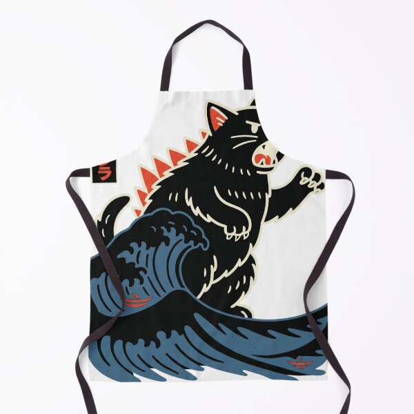 Item preview, Catzilla Great Wave - Desain Kucing Kaiju Jepang dengan Katakana (Kyattojira) designed and sold by ropexxx.