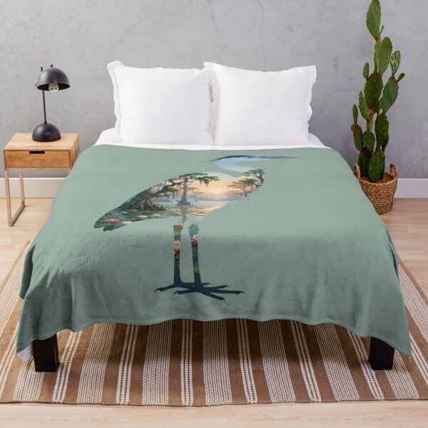Item preview, Great Blue Heron Wetland Marsh Double Exposure Silhouette  designed and sold by BirdsnStuff.