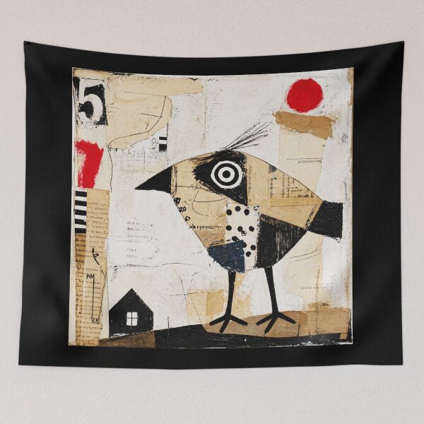 Item preview, Abstract Collage Bird Folk Print designed and sold by Modaozushi216.
