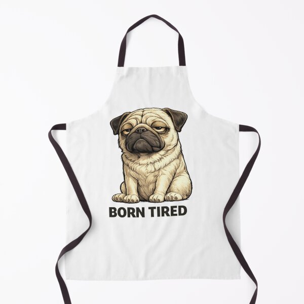 Item preview, Minimal Pug “Born Tired” Aesthetic Dog Design | Cute Sleepy Puppy, Soft Neutral Pet Art, Cozy Dog Lover Gift designed and sold by ArtByTripti.