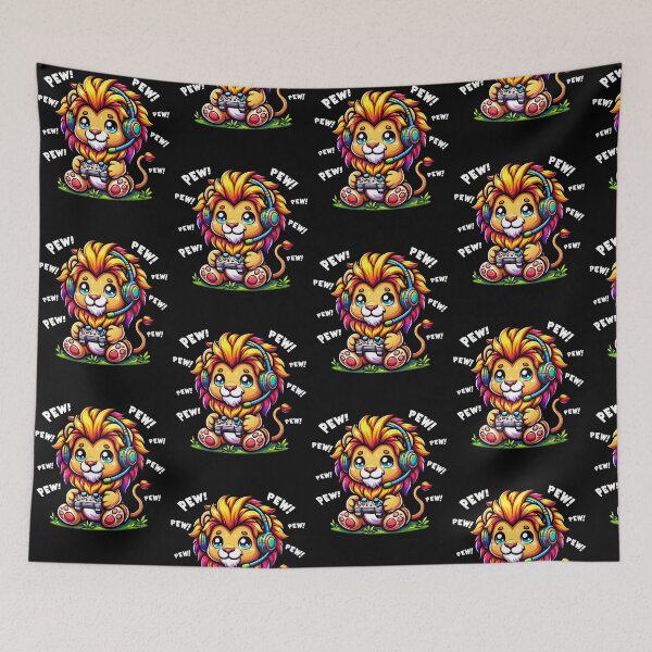 Item preview, Funny Lion Gamer Videogame Pew Gaming Zoo Boys Girls Kids designed and sold by rafaeltto.