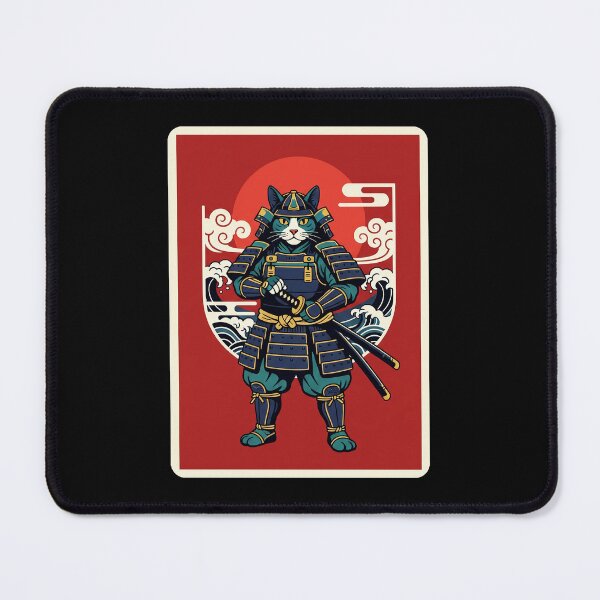 Item preview, Samurai Cat Armor Japanese Wave Red Sun designed and sold by JordynLadukeg65.