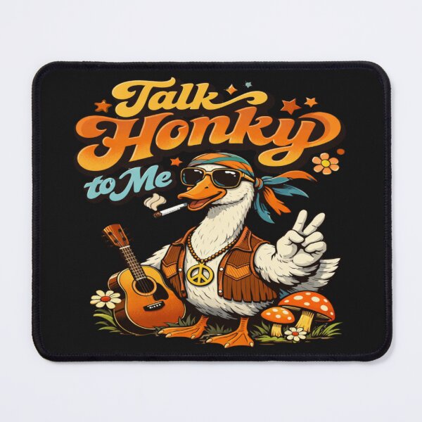 Item preview, Talk Honky to Me Retro Hippie Duck Groovy Vibe designed and sold by Tsugraf Designs.