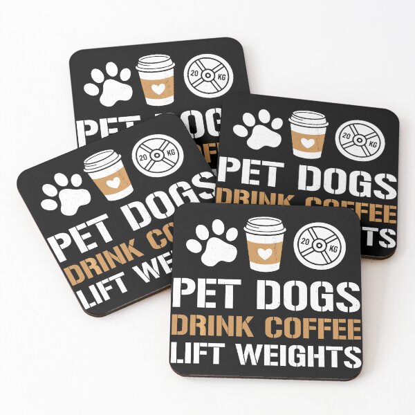 Item preview, Pet Dogs Drink Coffee Lift Weights Gym Humor designed and sold by eliramaison.