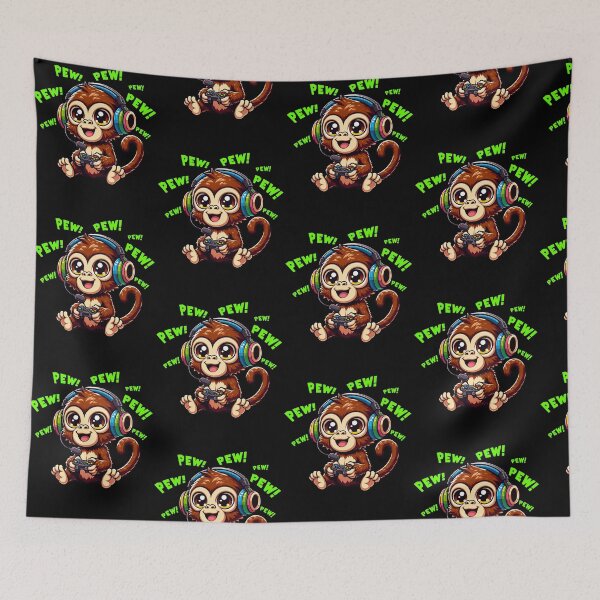Item preview, Funny Monkey Gamer Videogame Pew Gaming Zoo Boys Girls Kids designed and sold by rafaeltto.