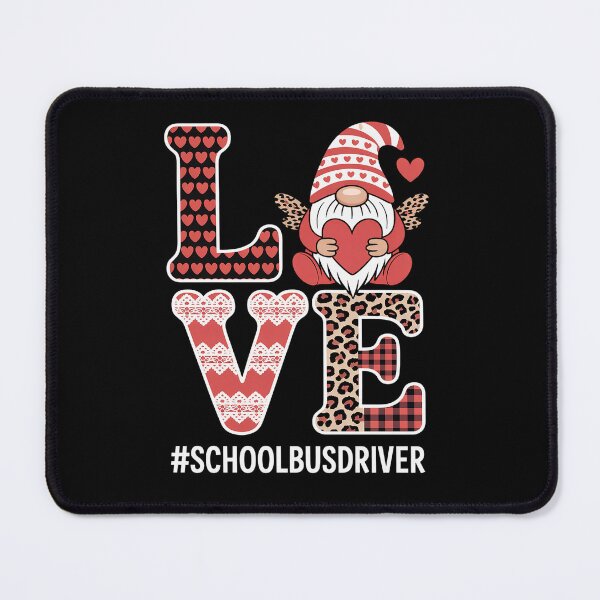 Item preview, School Bus Driver love Gnome heart Valentine's Day heart designed and sold by fferomananul.