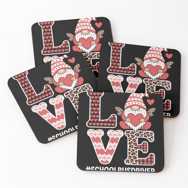 Item preview, School Bus Driver love Gnome heart Valentine's Day heart designed and sold by fferomananul.