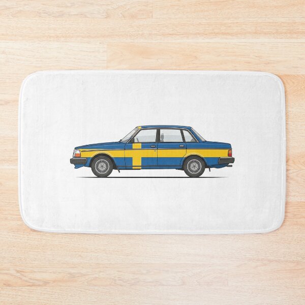 Item preview, 240 Sedan Swedish Flag Livery Side Profile Classic Boxy Car Art designed and sold by Off-Road-Zone.