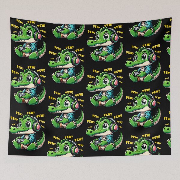 Item preview, Funny Crocodile Gamer Videogame Pew Gaming Zoo Boys Girls Kids designed and sold by rafaeltto.