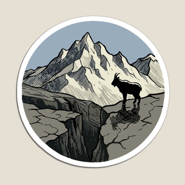 Artikelvorschau, Alpen-Silhouette Ziege entworfen und verkauft von Gkinoki.