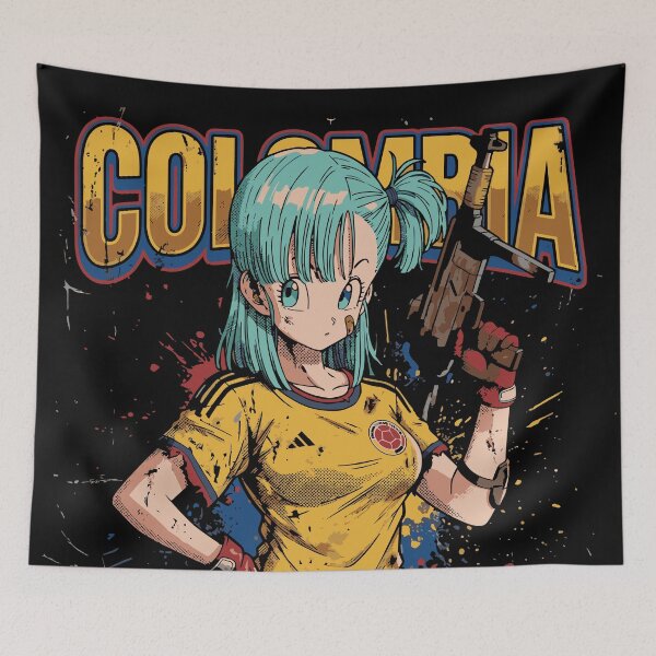 Item preview, Blue-Haired Warrior with the Colombian National Team designed and sold by moosesclub.