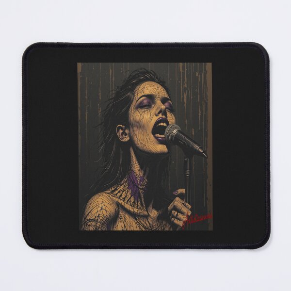 Item preview, Intense Singer Portrait Dark Emotional Performance designed and sold by Artisticanvas.