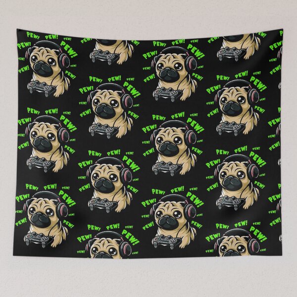 Item preview, Funny Pug Dog Gamer Videogame Pew Gaming Mom Dad Kids designed and sold by rafaeltto.