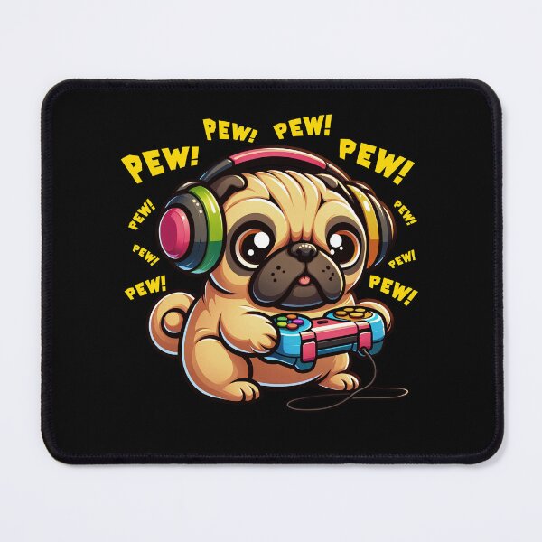 Item preview, Funny Pug Dog Gamer Videogame Pew Gaming Mom Dad Kids designed and sold by rafaeltto.
