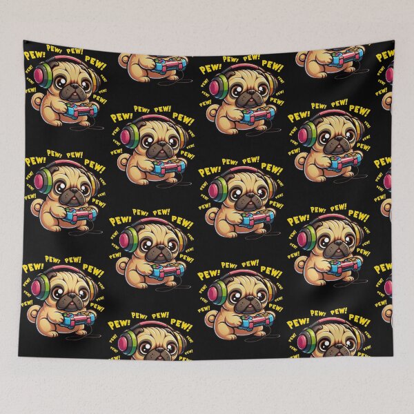 Item preview, Funny Pug Dog Gamer Videogame Pew Gaming Mom Dad Kids designed and sold by rafaeltto.