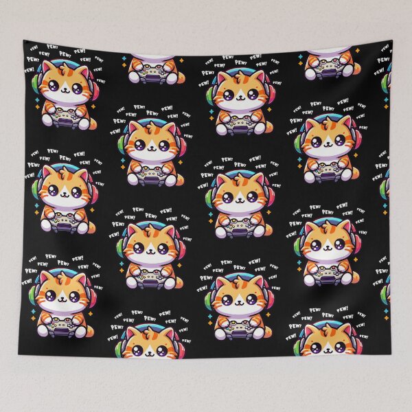 Item preview, Funny Cat Gamer Videogame Pew Gaming Mom Dad Kids designed and sold by rafaeltto.