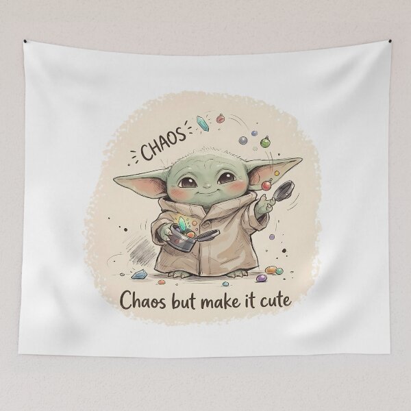 Item preview, BABY YODA CHAOS BUT CUTE designed and sold by LIS AND MELIVERSO.