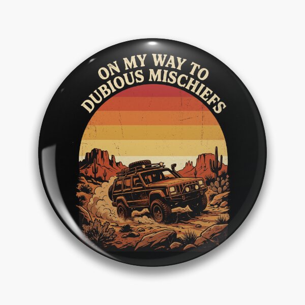 Item preview, Cherokee XJ Off-Road On My Way To Dubious Mischiefs Retro Sunset designed and sold by Off-Road-Zone.
