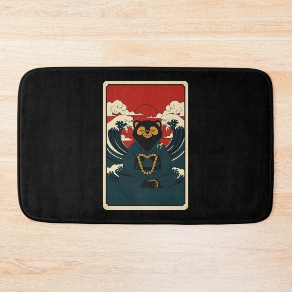 Item preview, Meditating Bear Zen Wave Red Sun Japanese Style designed and sold by JordynLadukeg65.