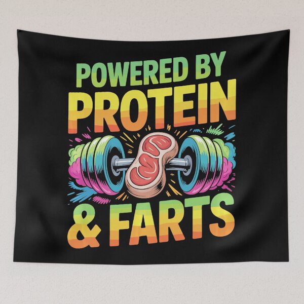 Item preview, Powered by Protein Funny Gym  designed and sold by eliramaison.