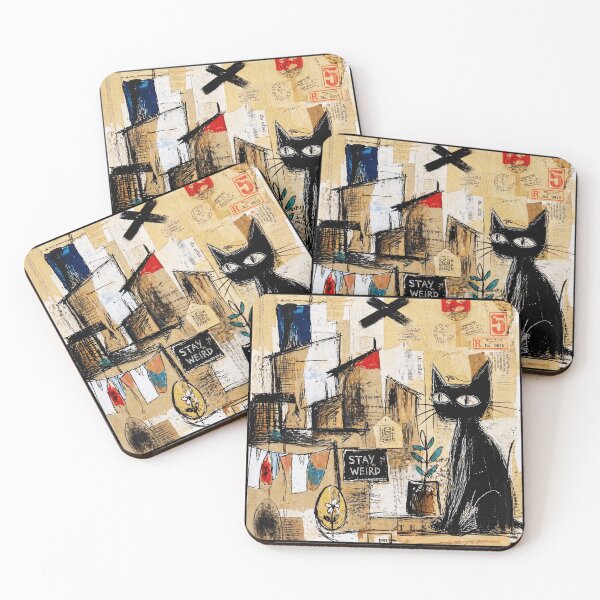 Item preview, Stay Weird Black Cat Collage  designed and sold by Modaozushi216.