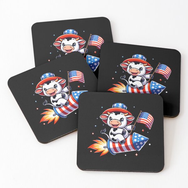 Item preview, Funny Cow 4th July Patriotic USA Flag America Boys Girls Kids designed and sold by rafaeltto.