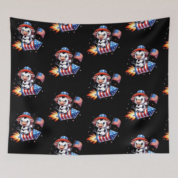 Item preview, Funny Cow 4th July Patriotic USA Flag America Boys Girls Kids designed and sold by rafaeltto.