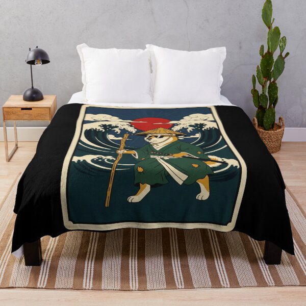 Item preview, Shiba Samurai Wanderer Wave Sunset Japanese  designed and sold by JordynLadukeg65.