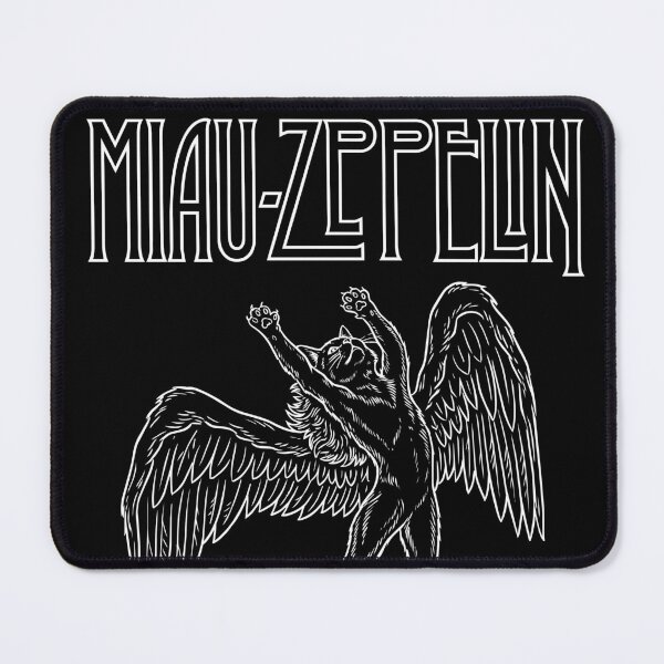 Item preview, Meow Zeppelin Rock Cat with Wings Silhouette Art designed and sold by moosesclub.