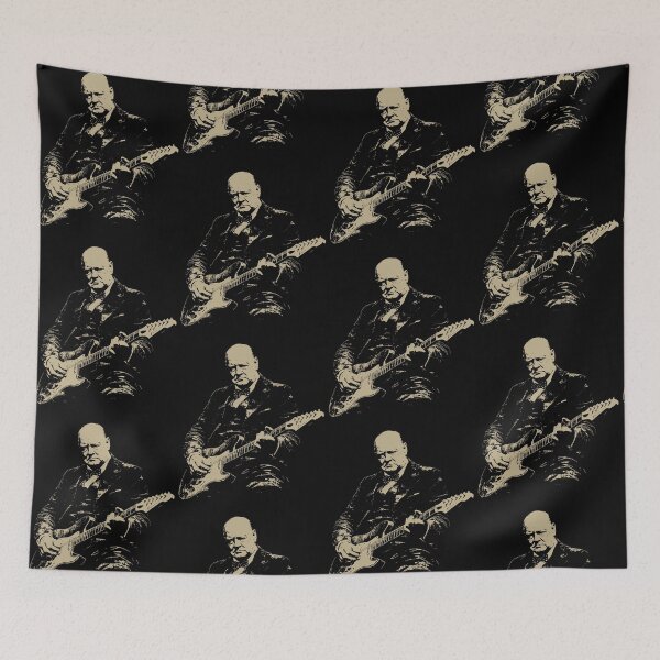 Item preview, Winston Churchill Playing Electric Guitar Rocker Performance designed and sold by najaks.