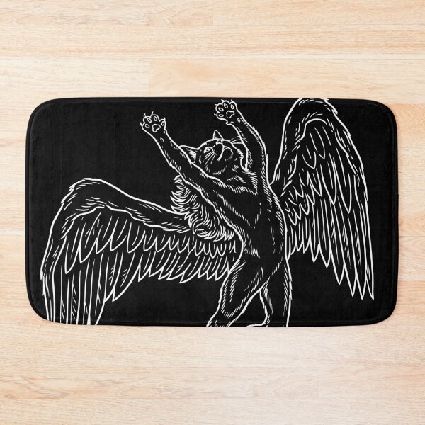 Item preview, Meow Zeppelin Rock Cat with Wings Silhouette Art designed and sold by moosesclub.