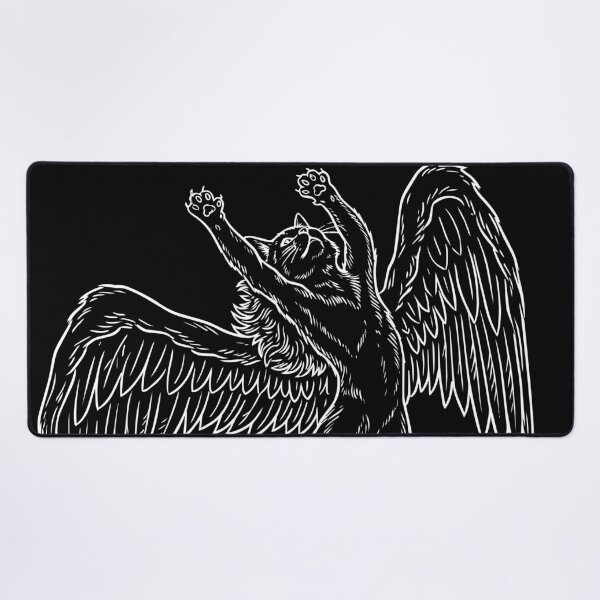 Item preview, Meow Zeppelin Rock Cat with Wings Silhouette Art designed and sold by moosesclub.