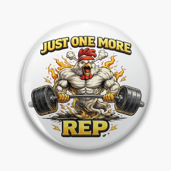 Item preview, Buff Rooster Bodybuilding - Just One More Rep - Fitness Motivation designed and sold by Psychlee Best Finds.